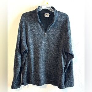 Cinch Men's Black/Gray Space Dye Quarter-Zip Fleece Sweater Sweatshirt Sz XXL